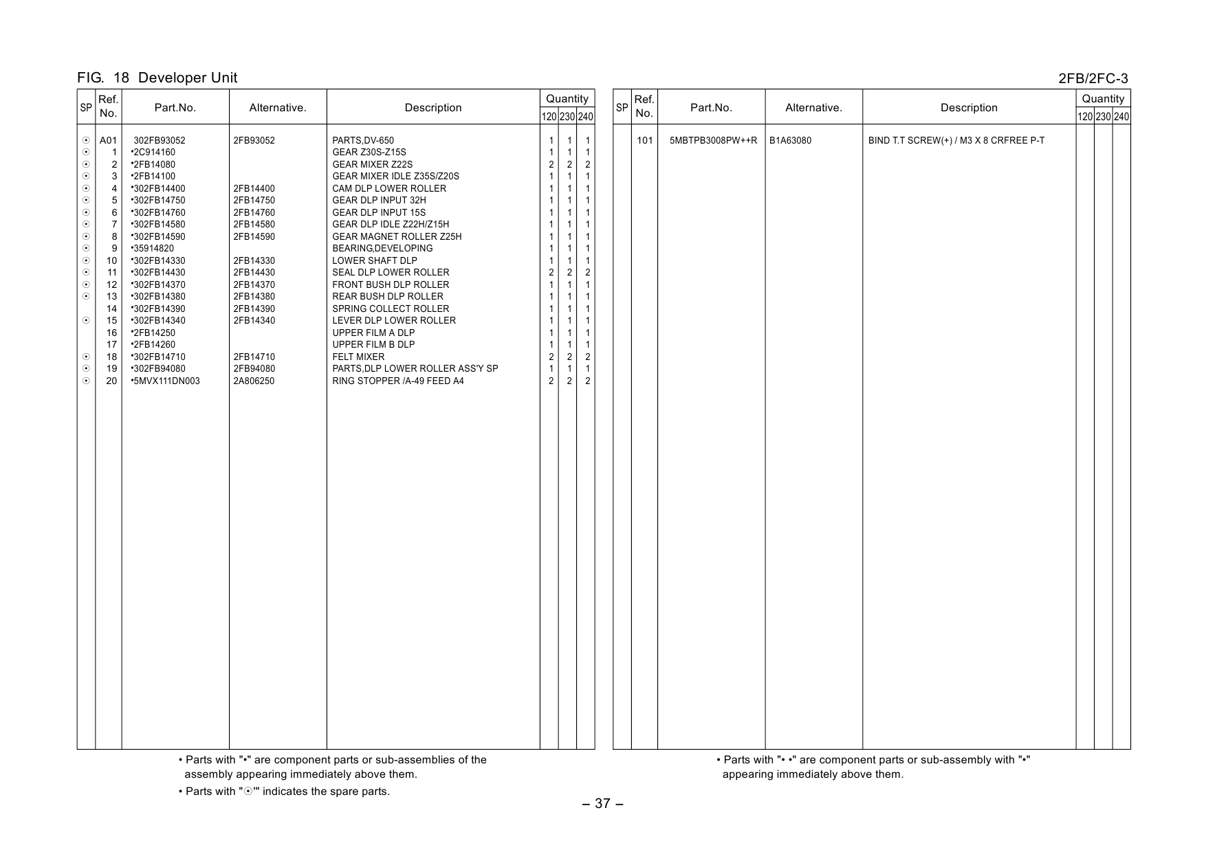 KYOCERA Copier KM-6030 8030 Parts Manual-6